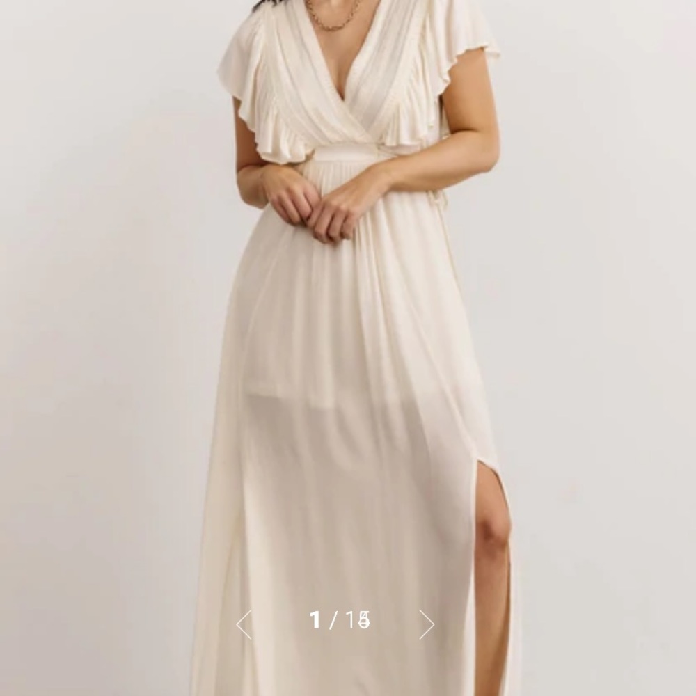 Baltic born dress ivory with ruffles